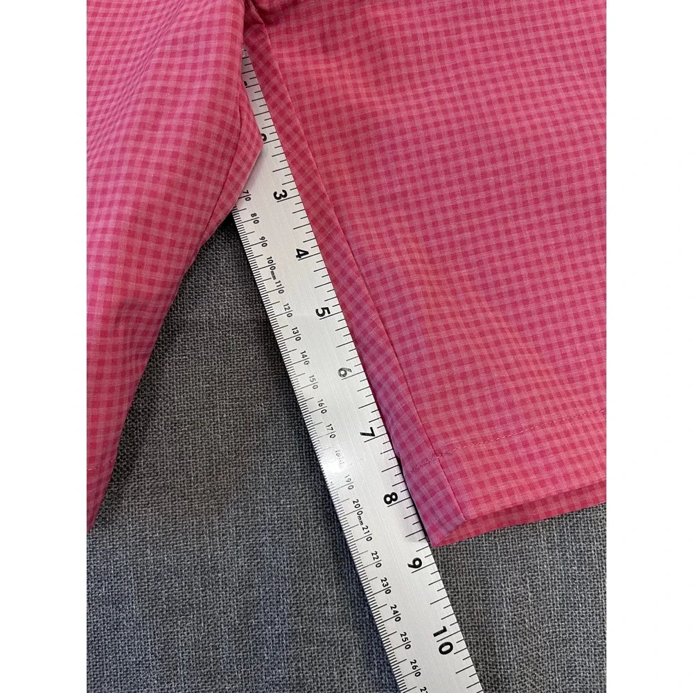 Peter Millar Mens Pink Gingham Performance Golf Shorts Size 32 Stretch Plaid